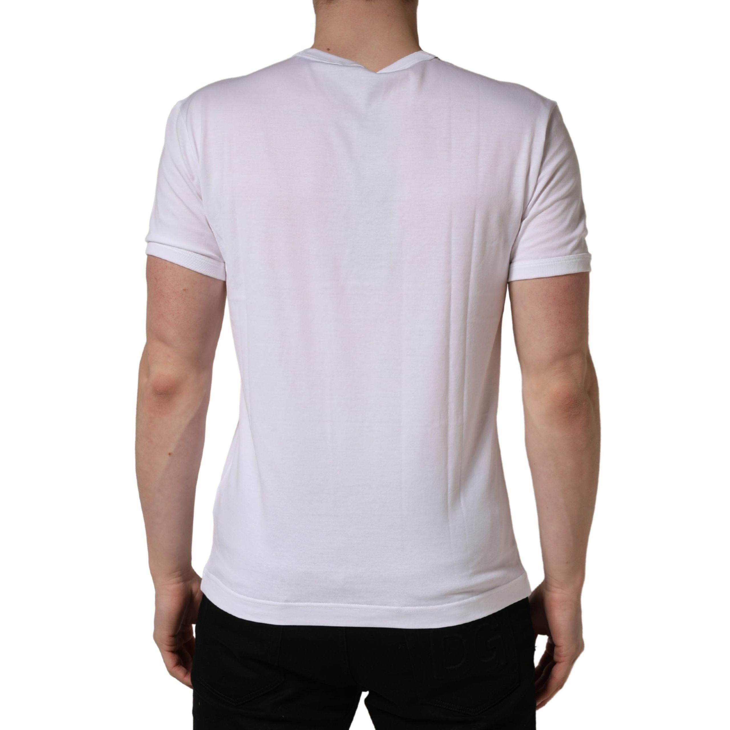 Dolce & Gabbana White Palm Embroidered Crew Neck T-shirt