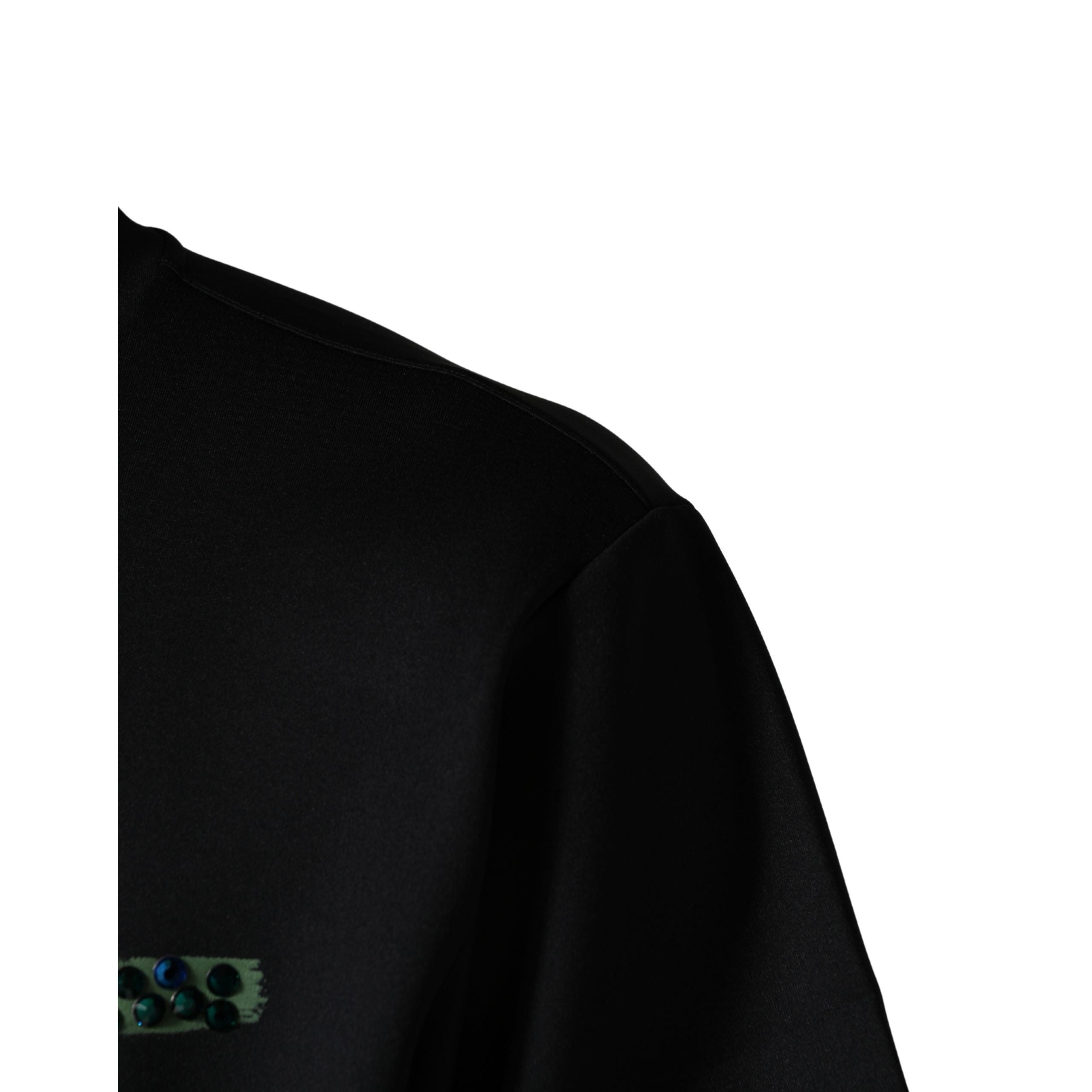 Tricou negru cu aplicații la baza gâtului Dolce & Gabbana Have Fun