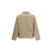 Gucci Geacă Bomber Bej din Pânză GG