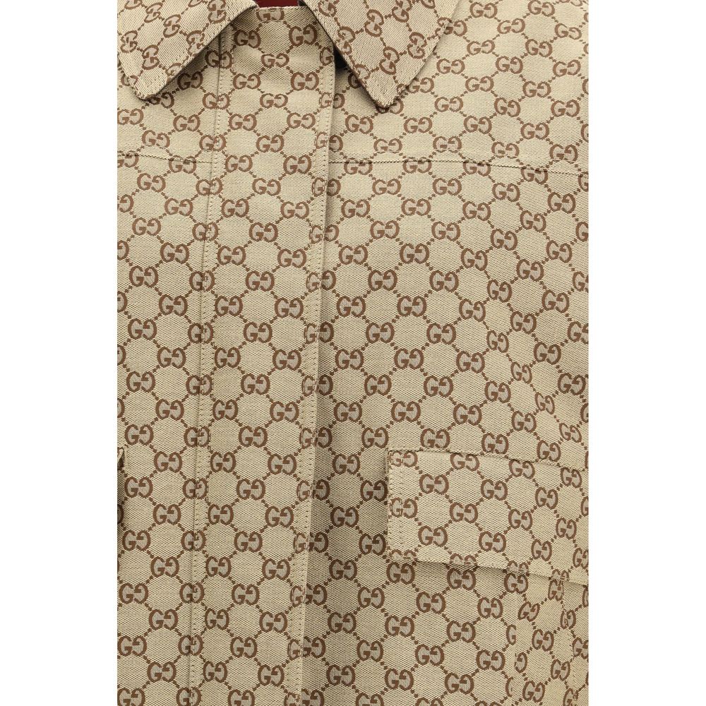 Gucci Geacă Bomber Bej din Pânză GG