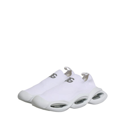 Adidași Dolce & Gabbana albi, slip-on, model Wave, cu profil jos