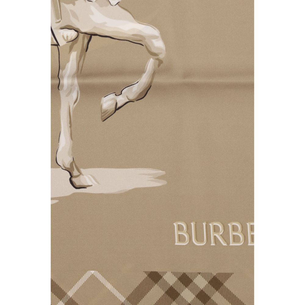 Eșarfă din mătase bej Burberry