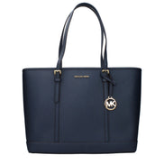 Geantă de umăr din piele albastră Michael Kors