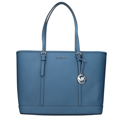 Geantă de umăr Michael Kors din piele albastră