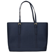 Geantă de umăr din piele albastră Michael Kors
