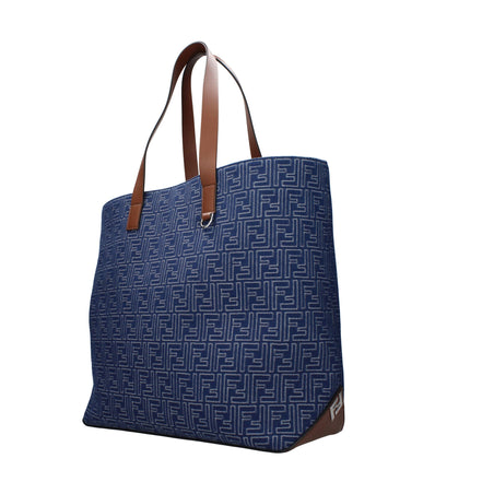 Geantă de umăr Fendi din material textil albastru