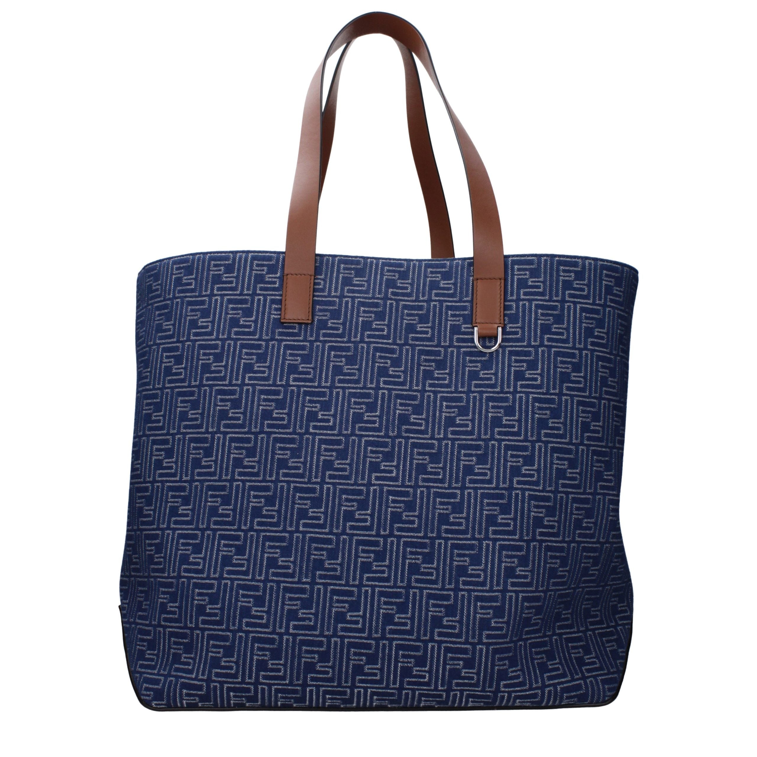 Geantă de umăr Fendi din material textil albastru