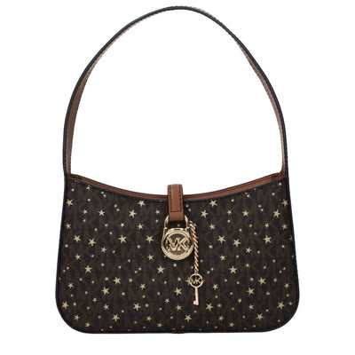 Geantă Michael Kors din material textil maro