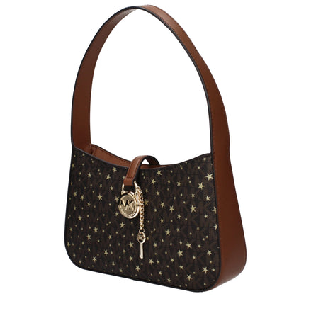 Geantă Michael Kors din material textil maro