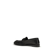 Saint Laurent Black Calf Leather Slip-On Loafers