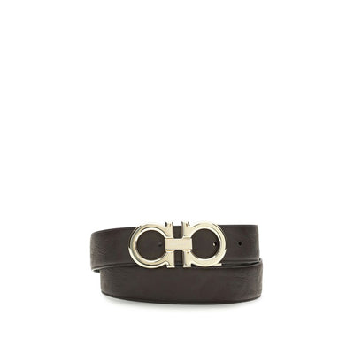Ferragamo Curea Maro Regular din Piele de Vițel