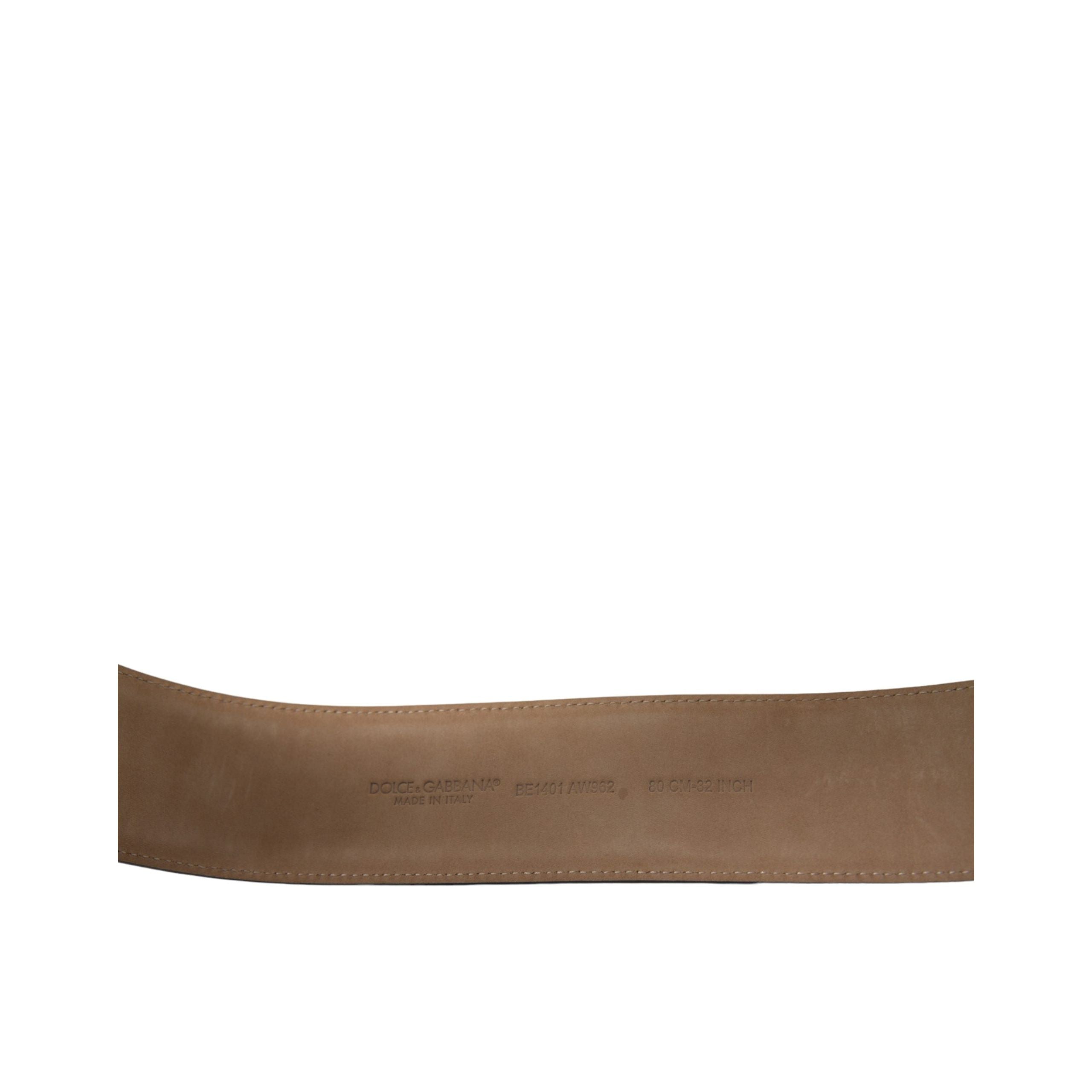 Dolce & Gabbana Black Leather Classic Metal Oval Buckle Belt