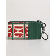 Dolce & Gabbana Green Logo Print Monogram Card Holder Wallet