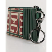 Dolce & Gabbana Green Logo Print Monogram Card Holder Wallet
