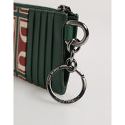 Dolce & Gabbana Green Logo Print Monogram Card Holder Wallet