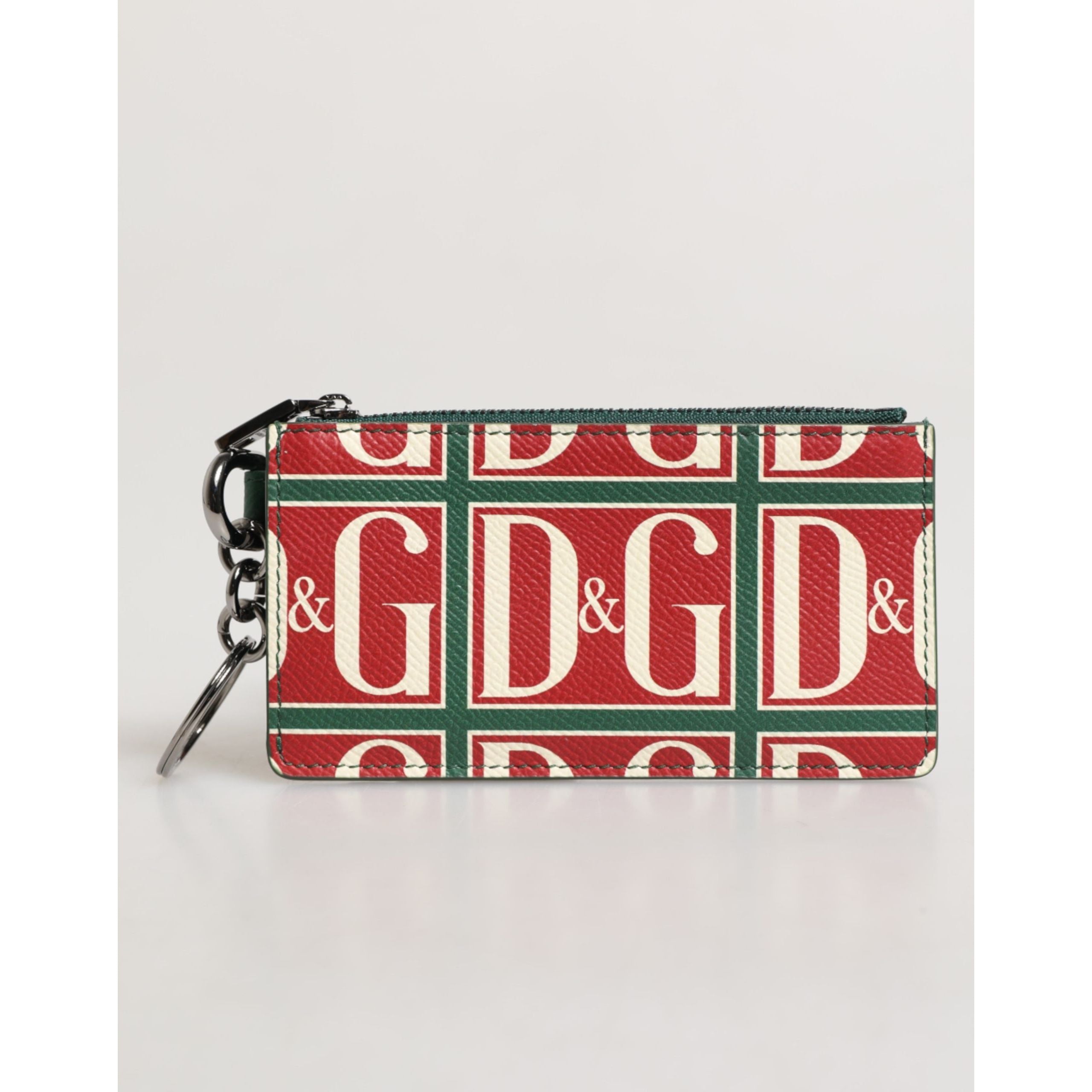 Dolce & Gabbana Green Logo Print Monogram Card Holder Wallet