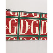 Dolce & Gabbana Green Logo Print Monogram Card Holder Wallet