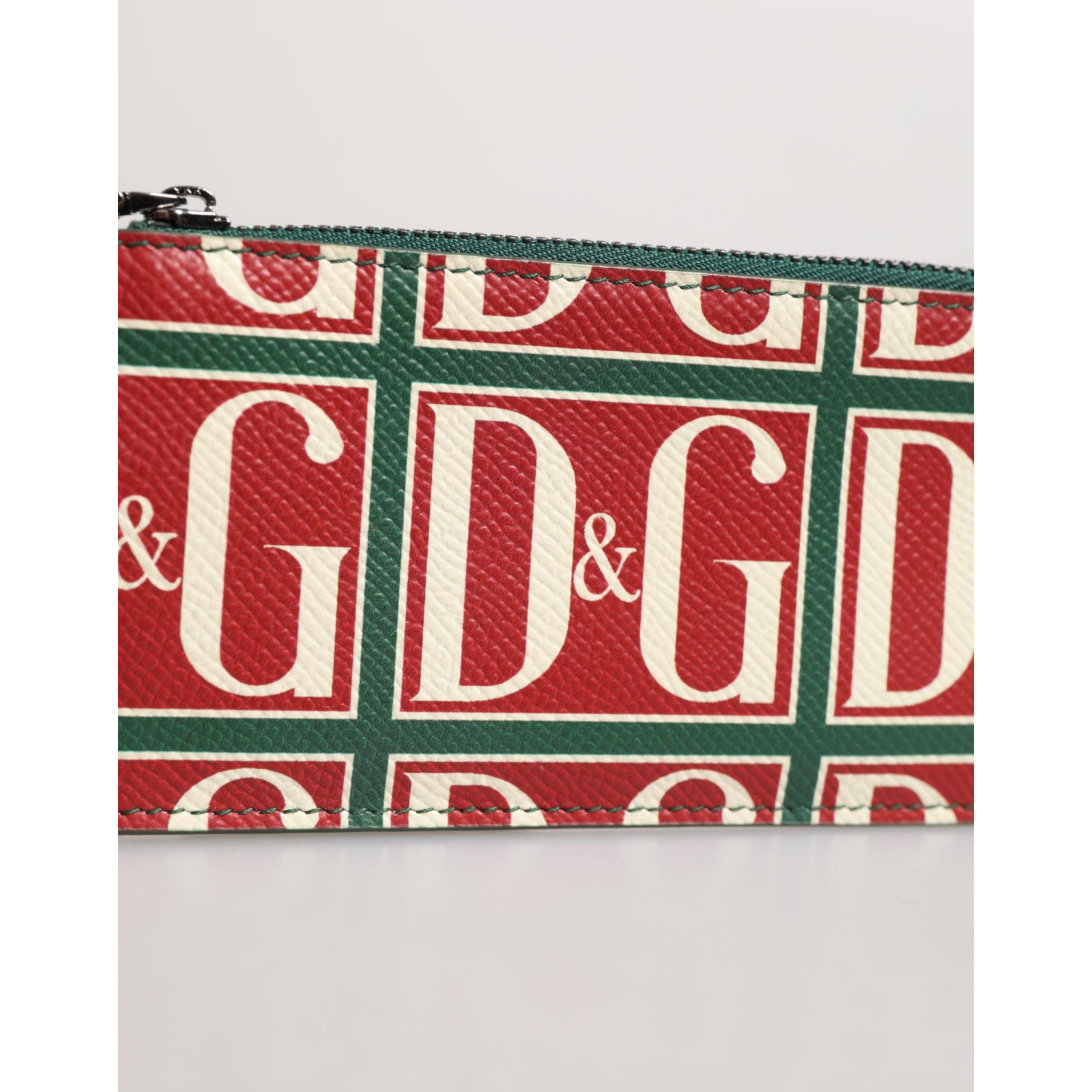 Dolce & Gabbana Green Logo Print Monogram Card Holder Wallet