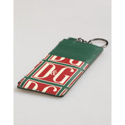 Dolce & Gabbana Green Logo Print Monogram Card Holder Wallet