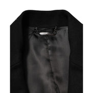 Dolce & Gabbana Black Heraldic Patch Single Breasted Blazer Jacket