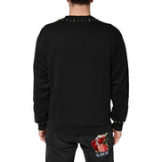 Dolce & Gabbana Black Embellished Cotton Sweatshirt