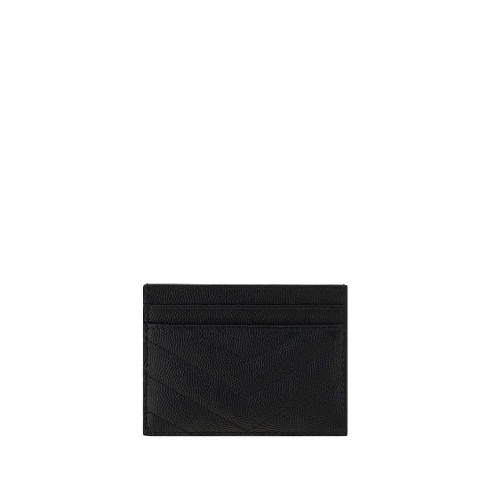 Saint Laurent Black  Leather Wallet - Matelassé Cardholder