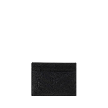 Saint Laurent Black  Leather Wallet - Matelassé Cardholder