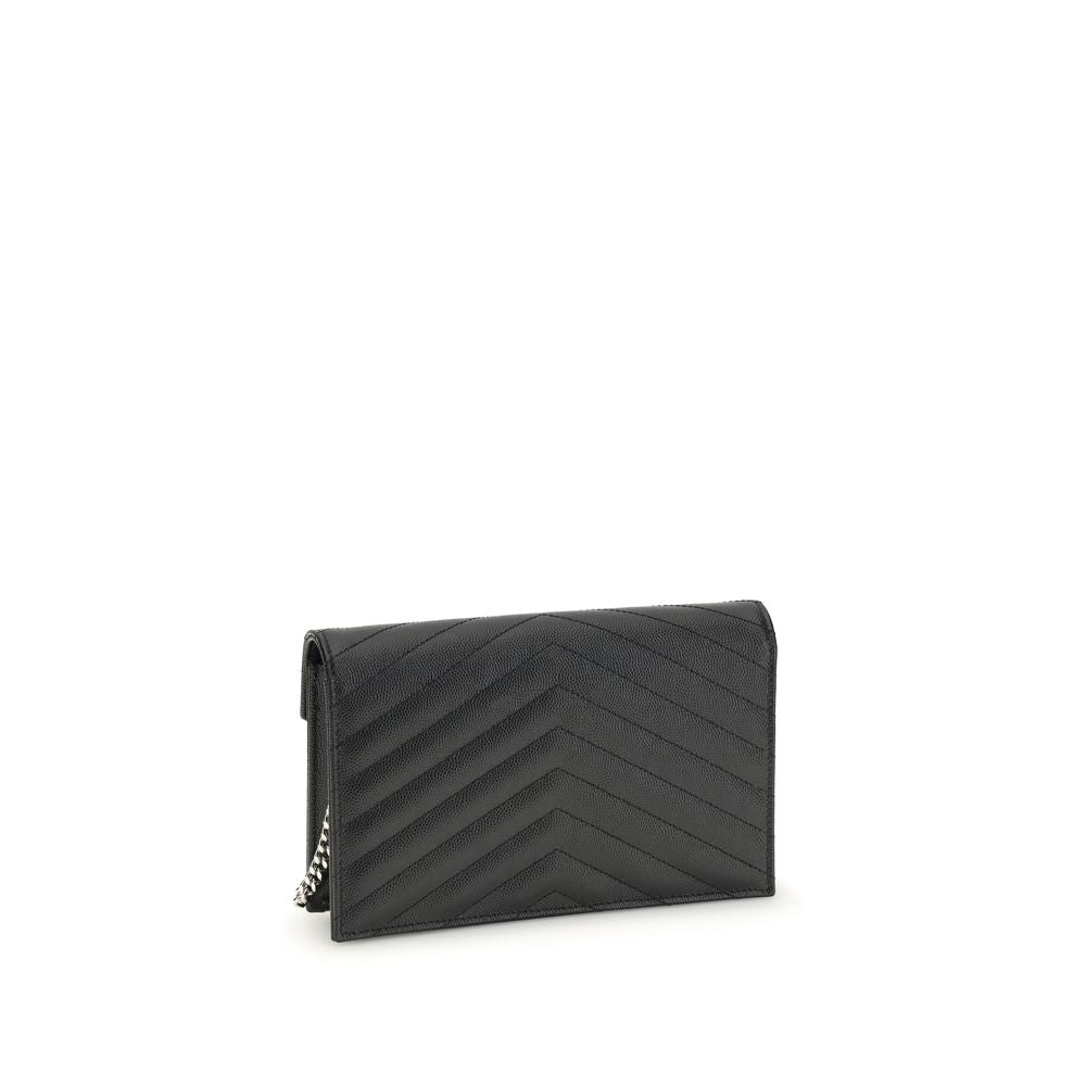 Saint Laurent Black Calf Leather Wallet