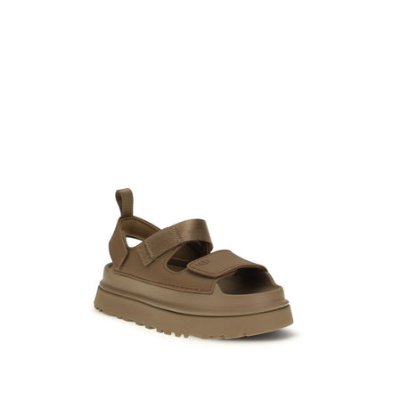 Sandale plate UGG maro din poliester reciclat