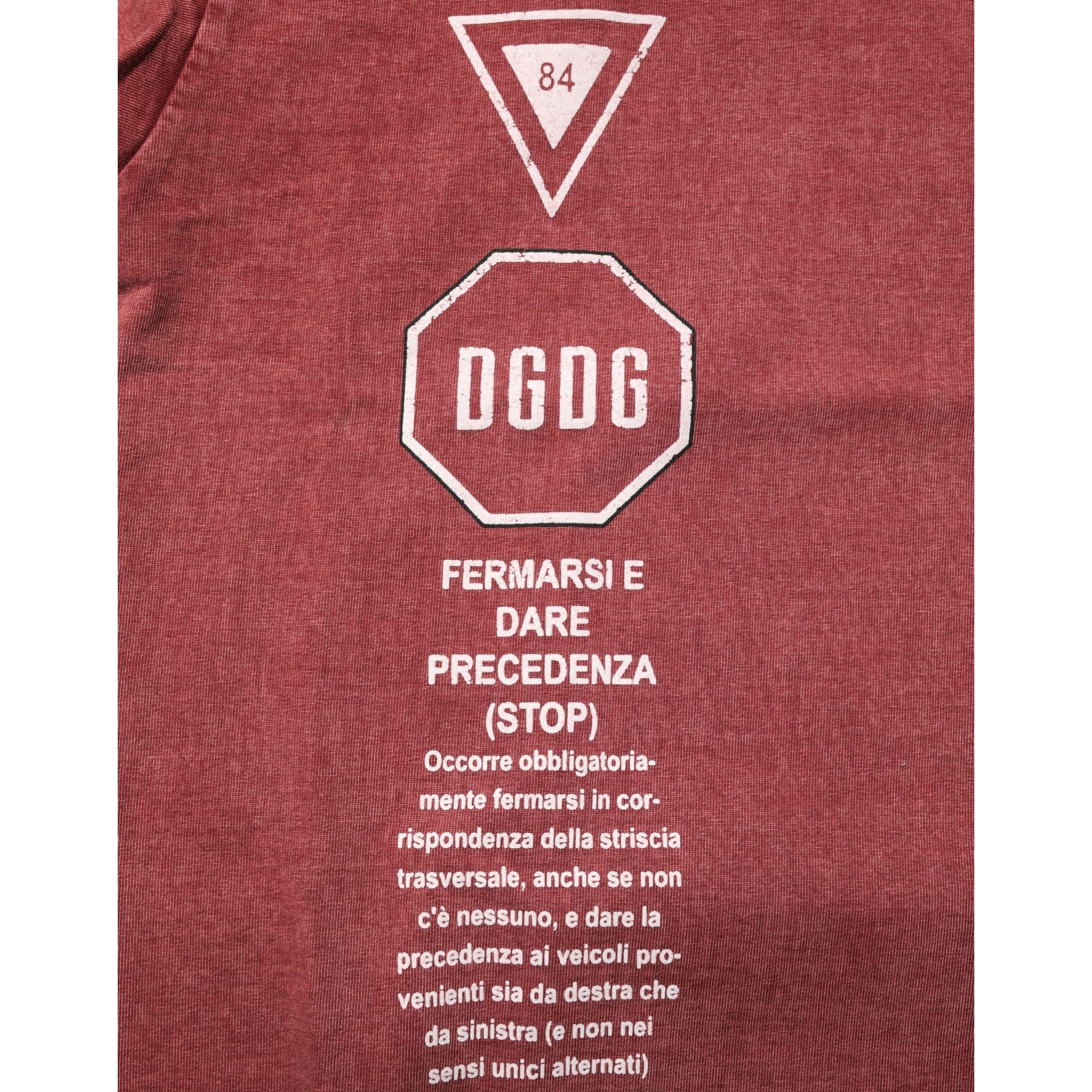 Tricou cu mânecă scurtă, guler rotund, Dolce & Gabbana, imprimat, grena