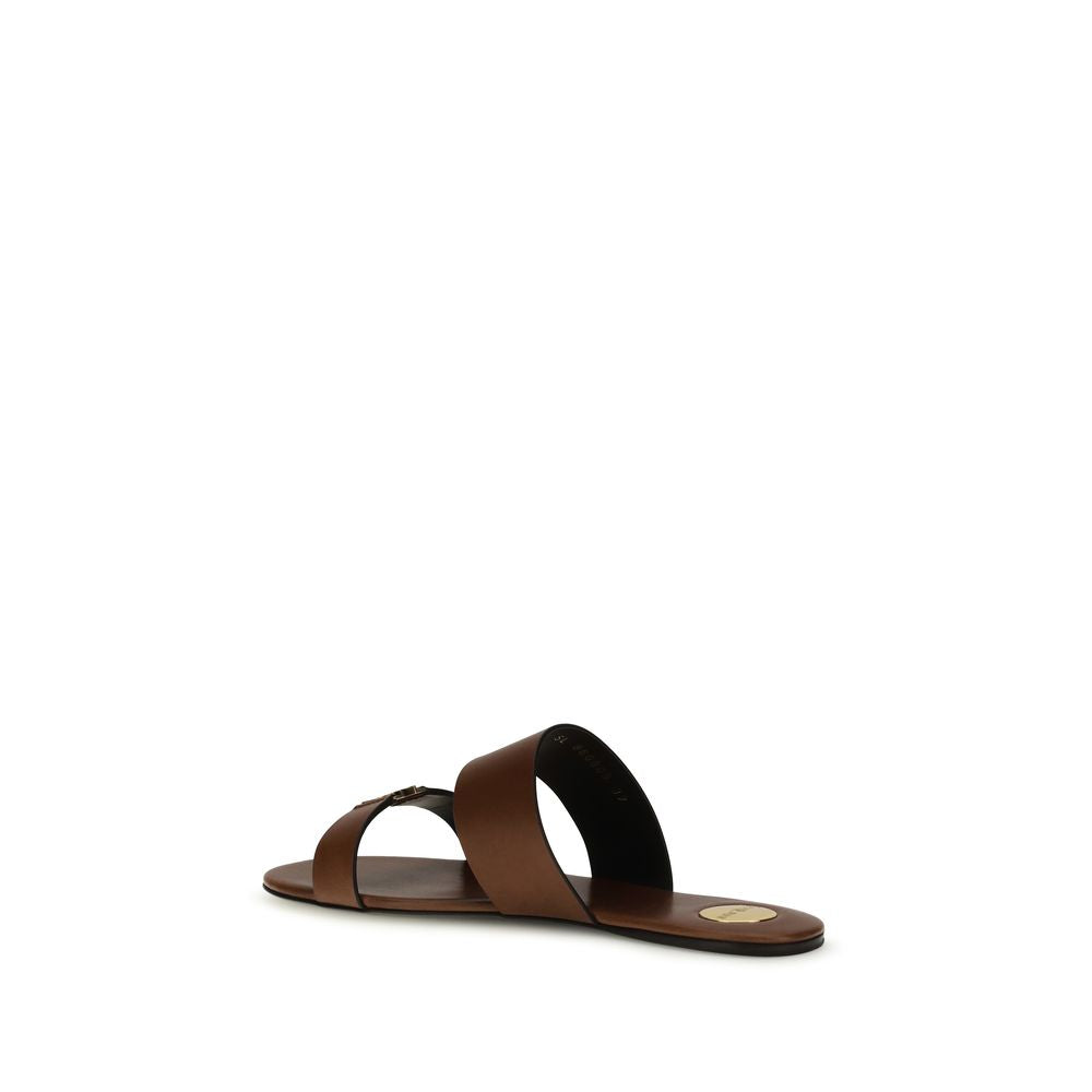 Saint Laurent Brown Flat Sandals