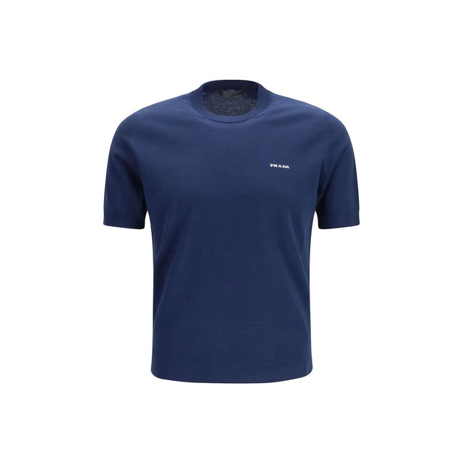 Prada Tricou Albastru din Bumbac