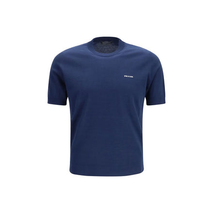 Prada Tricou Albastru din Bumbac