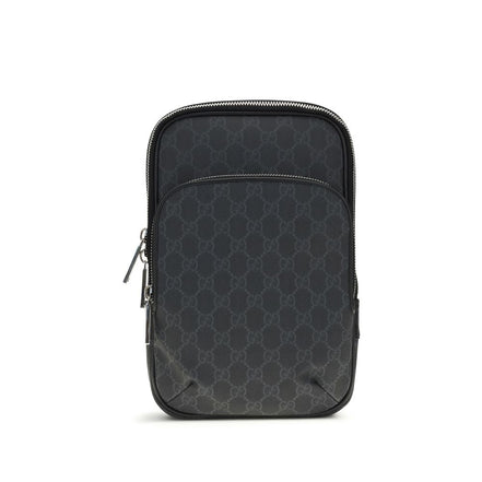 Geantă de umăr Gucci neagră din material textil GG Supreme