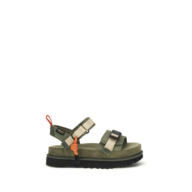 UGG Sandale Plate Bicolore din Fibre Textile