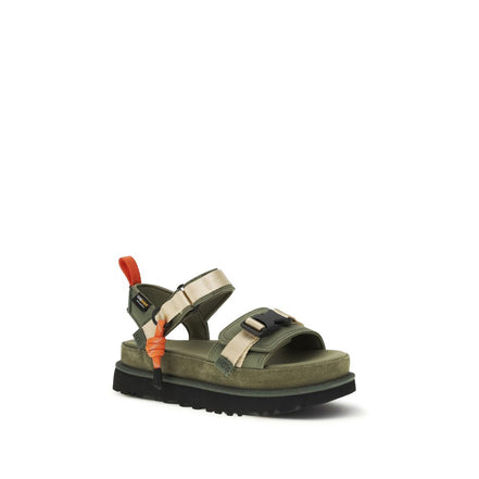 UGG Sandale Plate Bicolore din Fibre Textile
