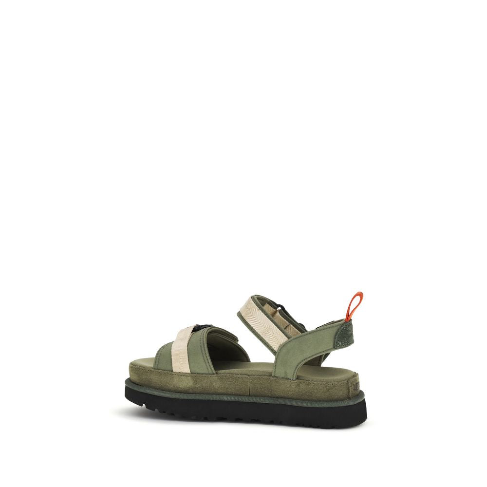 UGG Sandale Plate Bicolore din Fibre Textile