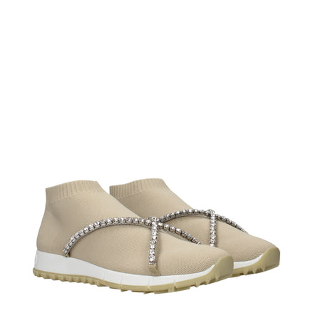 Mocasini slip-on Jimmy Choo bej din material textil