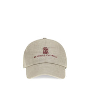 Șapcă baseball Brunello Cucinelli bej din mătase