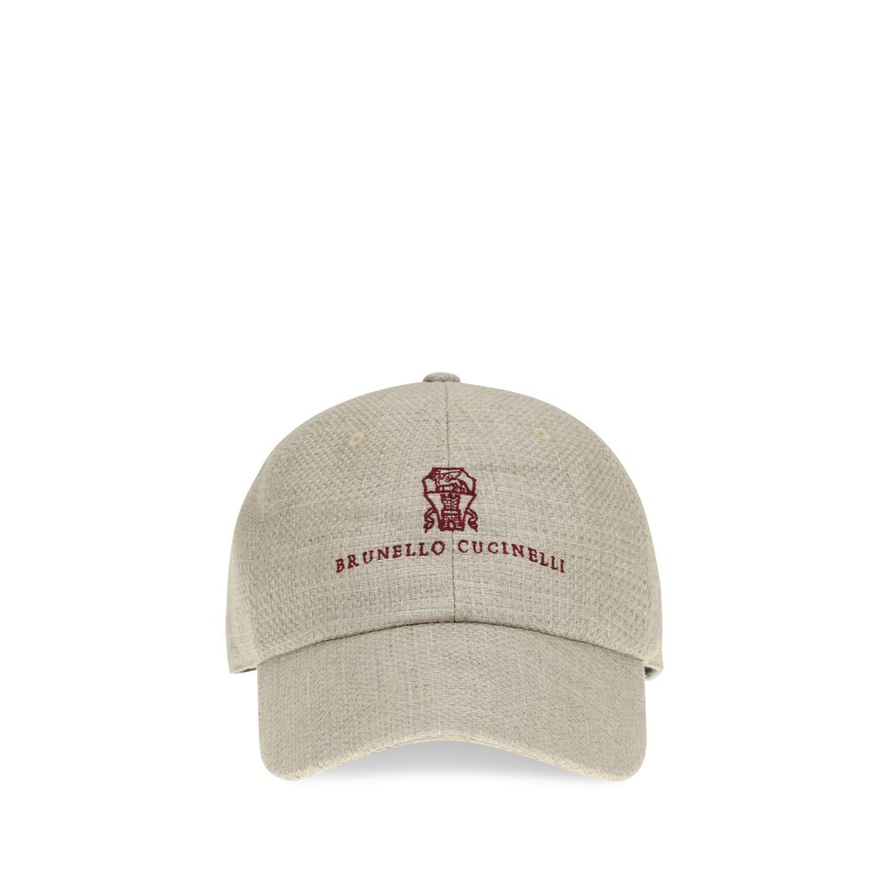 Șapcă baseball Brunello Cucinelli bej din mătase
