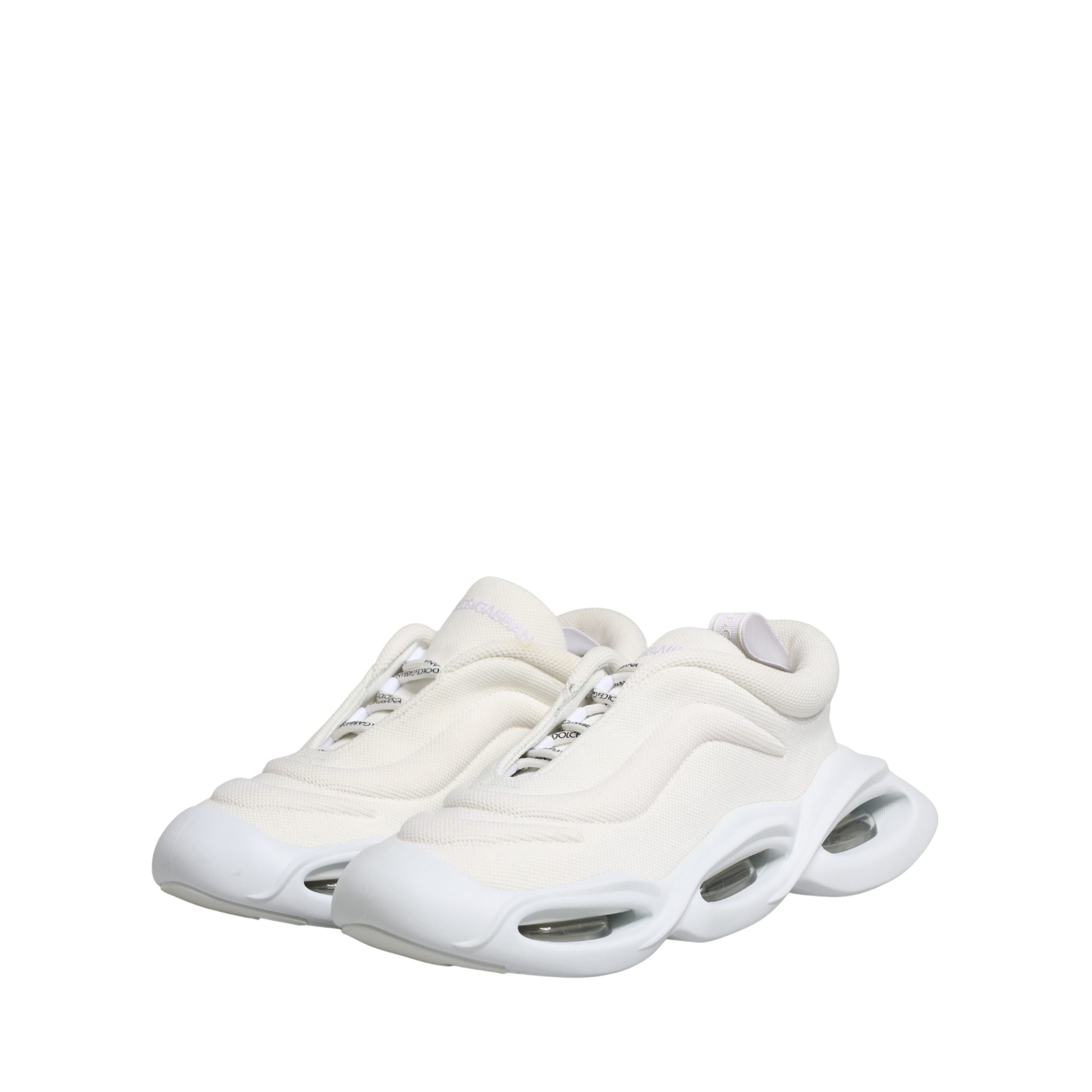 Sneakers Dolce & Gabbana albe slip on joase Wave