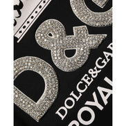 Bluză de molton din bumbac Dolce & Gabbana neagră, cu aplicații