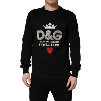 Dolce & Gabbana Black Embellished Cotton Sweatshirt