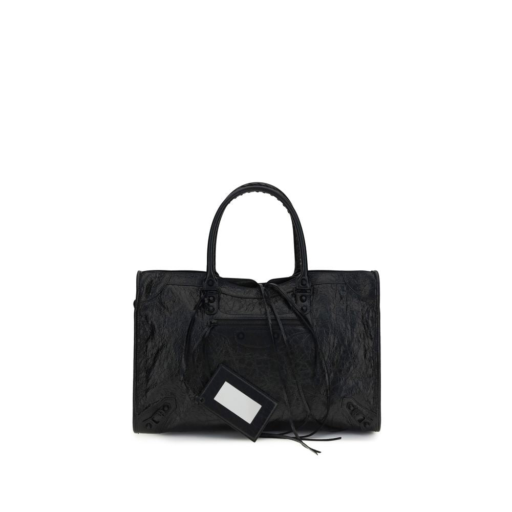 Geantă de umăr Balenciaga neagră din piele de miel Le City