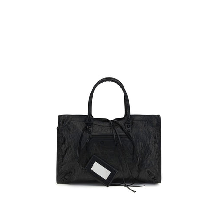 Geantă de umăr Balenciaga neagră din piele de miel Le City