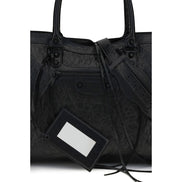Geantă de umăr Balenciaga neagră din piele de miel Le City