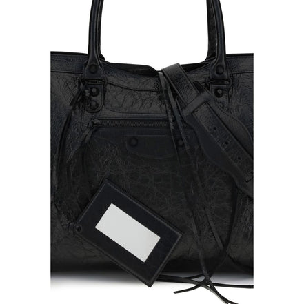 Geantă de umăr Balenciaga neagră din piele de miel Le City