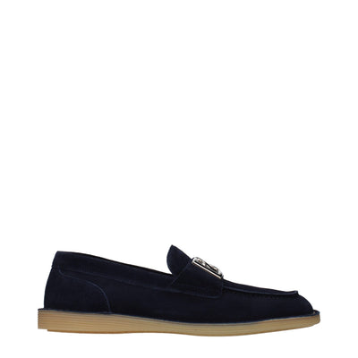 Mocasin din piele albastră slip-on Dolce & Gabbana