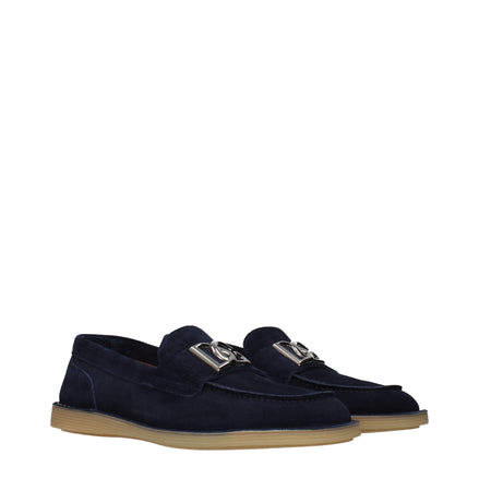 Mocasin din piele albastră slip-on Dolce & Gabbana