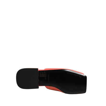 Dolce & Gabbana Orange DG Logo Leather Flat Sandals